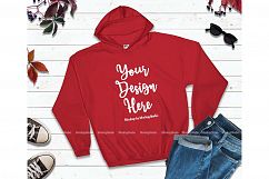 Winter Fall Hoodie Mockup Bundle 5 Colors Gildan 18500 Set Product Image 4