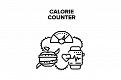 Calorie Counter Vector Black Illustration Product Image 1