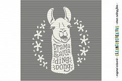 DRAMA LLAMA DING DONG - funny llama cutfile design - SVG DXF EPS PNG - Cricut &amp; Silhouette - clean cutting files Product Image 5