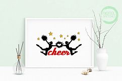 Machine Embroidery Design Dancer Cheerleader Cheer Stars Product Image 1