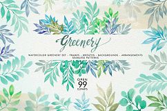 watercolor greenery Product Image 1