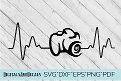 Camera Heartbeat SVG Cutting File  Product Image 1