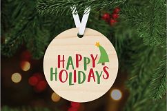 Happy Holidays - Christmas SVG Cut File - DXF PNG EPS JPG AI Product Image 5
