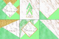 Mint, Marble &amp; Gold Glitter Digital Paper Product Image 3