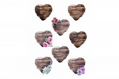 Watercolor Wooden Hearts Product Image 2