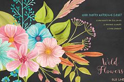 Wild Flowers Meadow Set Watercolor Clipart Product Image 4
