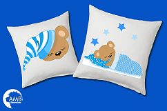 Teddy bear, nursery, baby boy, baby blue bear, clipart, graphics, llustrations AMB-982 Product Image 4