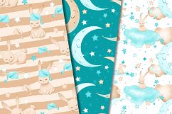 Good night bunny pattern in blue Product Image 5