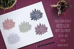 Vector watercolor succulents set Product Image 6