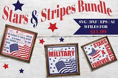 Stars and Stripes Patriotic Bundle of SVG DXF cut ready file Product Image 1