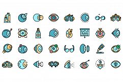 Optician icons set vector flat Product Image 1