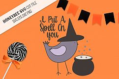 zoom I Put A Spell On You Halloween Bird SVG Cut File Product Image 1