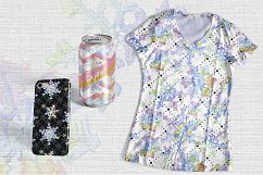 Watercolor colorful snowflakes PNG set Product Image 2