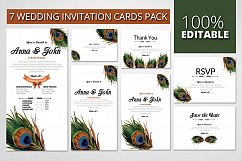 Feathery Wedding Invitation Cards Pack Product Image 1