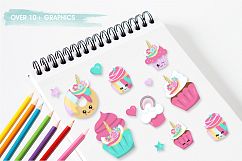 Unicorn cup cakes graphics and illustrations Product Image 2