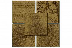 Burlap Maps Digital Paper - 14 Antique Burlap Sack Maps Product Image 2