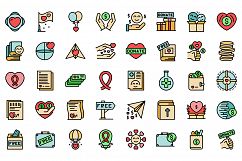 Charitable giving icons set vector flat Product Image 1