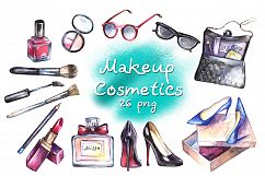 Makeup Cosmetics Watercolor Clipart Product Image 4