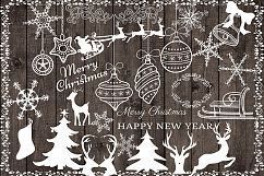 Chalkboard Christmas Clipart Product Image 1