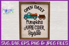 Farmhouse Open Daily SVG Fall Pumpkin Truck SVG Product Image 2