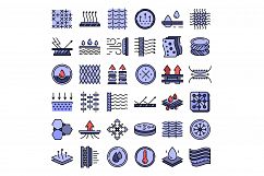 Fabric feature icons vector flat Product Image 1