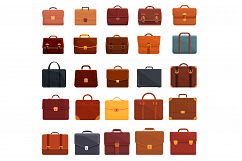 Briefcase icons set, cartoon style Product Image 1