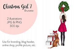 Fashion illustration - Christmas Girl 7 - Brunette Product Image 1