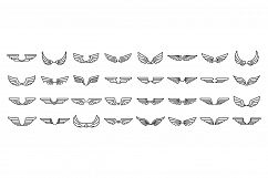 Angel wings icons set, outline style Product Image 1