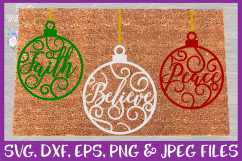 Christmas Word Ornaments SVG Christmas Flourish Baubles Product Image 2