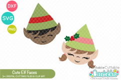 Cute Elf Faces SVG Product Image 1