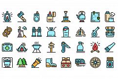 Survival icons set vector flat Product Image 1