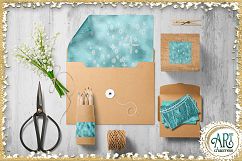 Turquoise blue digital papers with glitter and foil effect Product Image 9