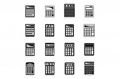 Money calculator icons set, simple style Product Image 1