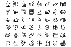 Gmo food icons set, outline style Product Image 1