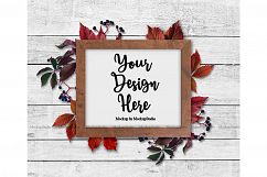 Fall Sign Mockup, Autumn Farm Wood Sign Mock Up Display Product Image 1