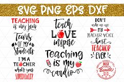 Teacher Bundle SVG Cut File, Teacher Gift SVG, EPS, DXF, PNG Product Image 1