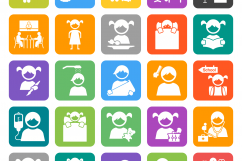 166 People Filled Round Corner Icons Product Image 2