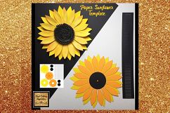 Paper Sunflower Template Svg Cut File Paper Flower print Product Image 4