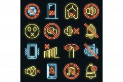 Silence icons set vector neon Product Image 1