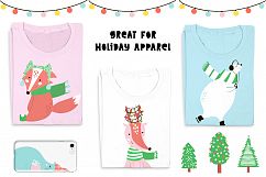 Winter forest cartoon set Product Image 3