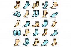 Socks icons set vector flat Product Image 1