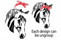 Horse Head whit Bandana, cowboy western Farm 845S  Product Image 4