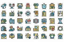 Advertising agent icons set vector flat Product Image 1