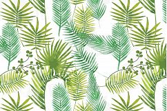 Palm leaf pattern, Tropical leaves digital paper, Digital Scrapbook Paper, Tropical background, Tropical texture, watercolor palm leafs Product Image 5