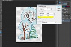 Christmas clipart, winter forest trees with Santa Claus Product Image 6