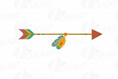 Tribal clip art collection, BOHO clip art, Bohemian dreamcatcher, feathers, arrows, tipi, bull skull. Svg, eps, dxf, png AI vector files Product Image 10