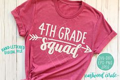 4th Grade Squad Handlettered SVG Product Image 1