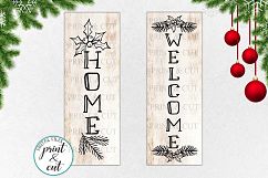 Christmas WELCOME HOME porch sign svg dxf file to cut Product Image 1