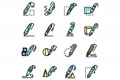 3d pen icons set vector flat Product Image 1