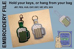 ITH Beer Key Fob - Embroidery Design Product Image 1